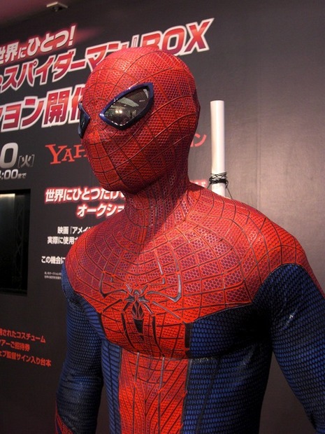 撮影で使用したスパイダーマンコスチューム