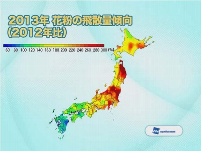 2013年花粉飛散傾向