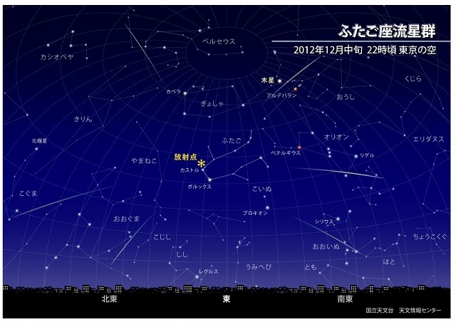 12月中旬の東京の夜空