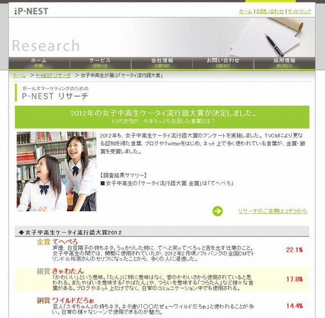 女子中高生ケータイ流行語大賞(金賞・銀賞・銅賞)