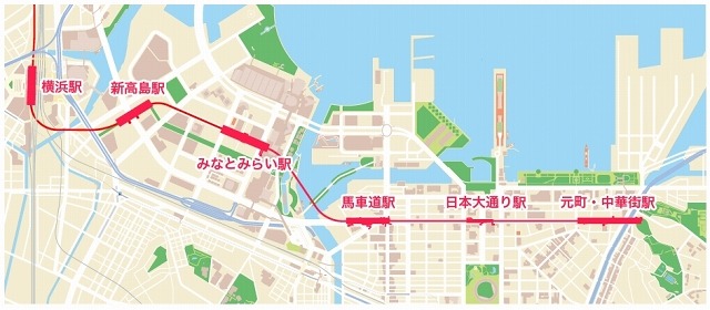 みなとみらい線・路線図