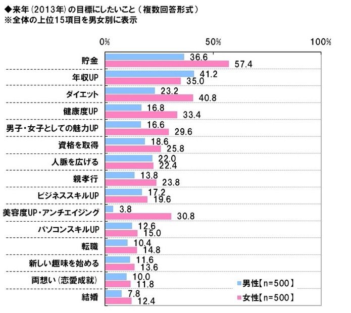 ビジネスパーソンの2012年の反省と2013年の目標……調査