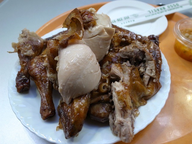 鶏一羽分をカットしてもらった。これをひとりで食べます。