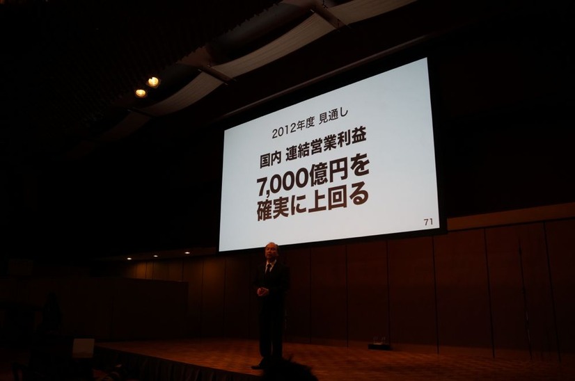 2012年度 通期の国内連結営業利益は確実に7,000億円を超えるとした