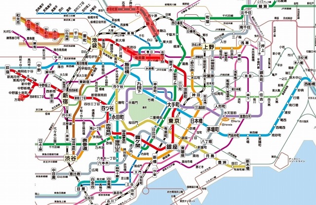 今回新たにWiMAXサービスが利用可能となる路線（赤色）