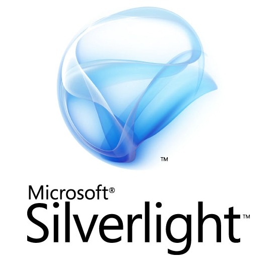 Silverlightのロゴ。キャッチフレーズは「light up the WEB」