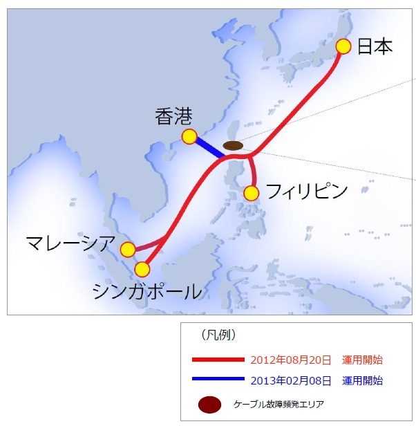 ASEのルート図（NTT Com資料より）