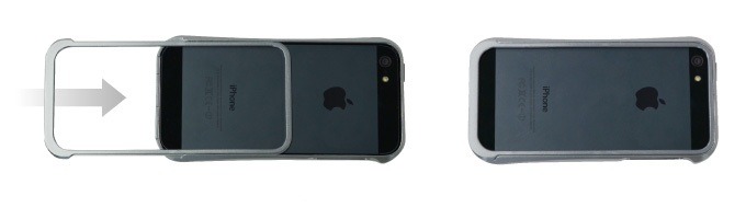 ねじ留め不要のスライド式のイメージ（iPhone 5は別売）