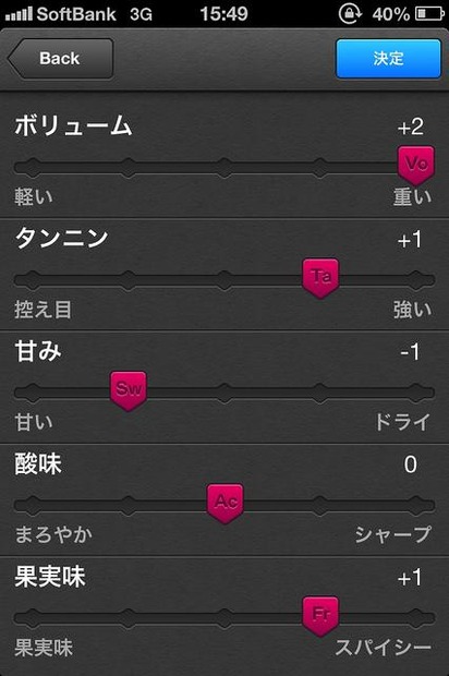 ラベルを撮影後、味わいを入力