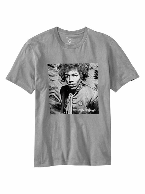 ギャップとジミ・ヘンドリックスのコラボＴシャツ。グレー