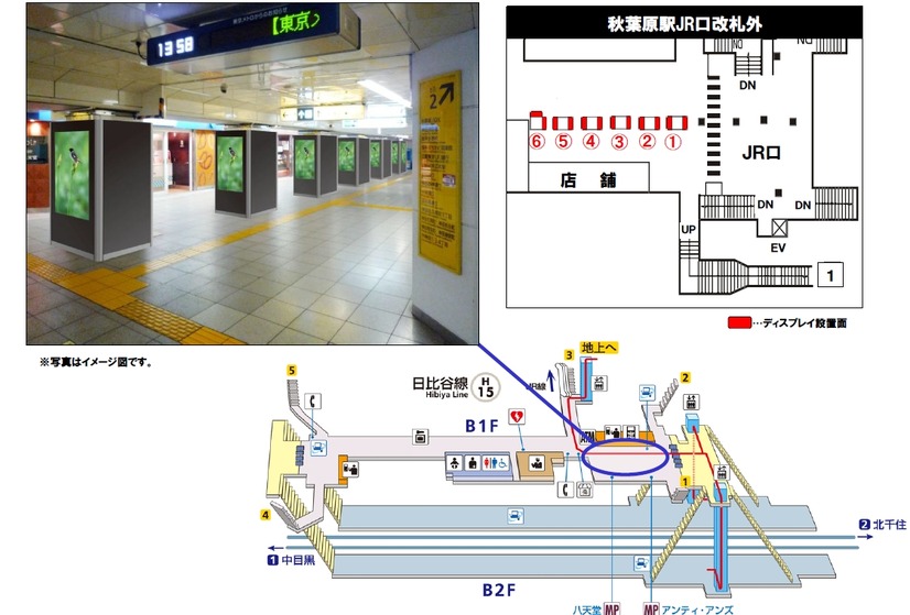 秋葉原駅の設置例