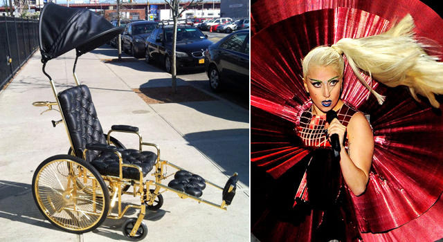 「モルデカイ（Mordecai）」が製作したゴールド製車椅子「チャリオット」＆“女王”レディー・ガガ -(C) Getty Images