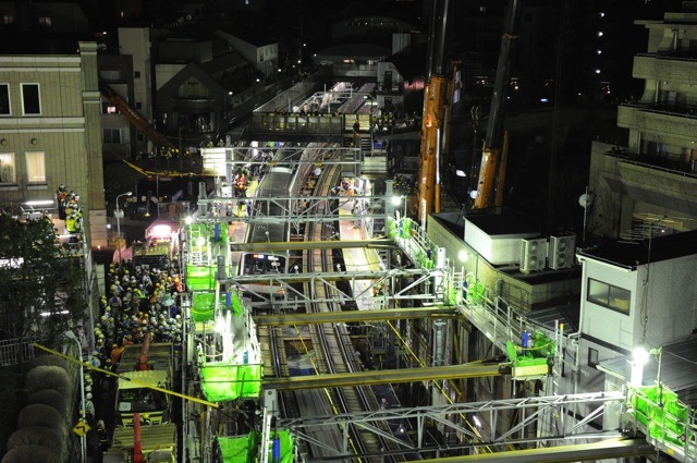 東横線渋谷-代官山間の地下化切替工事（代官山）