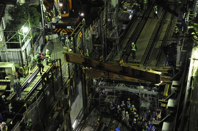 東横線渋谷-代官山間の地下化切替工事（代官山）