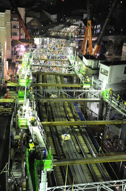 東横線渋谷-代官山間の地下化切替工事（代官山）