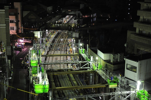 東横線渋谷-代官山間の地下化切替工事（代官山）