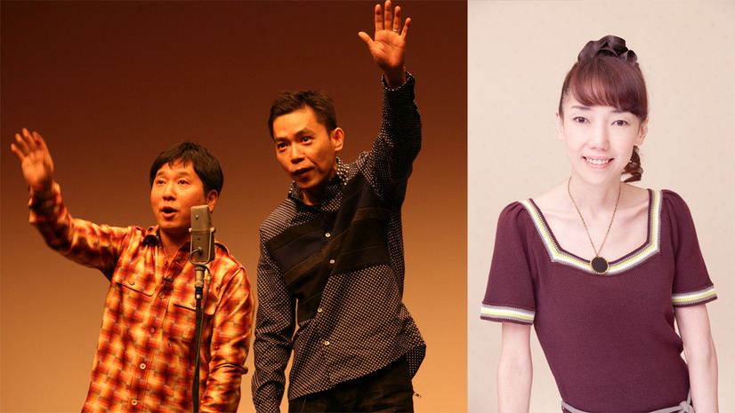映画「ヒッチコック」のプロモーション映像「3分でわかる！映画『ヒッチコック』」を制作する爆笑問題（左）と太田光代