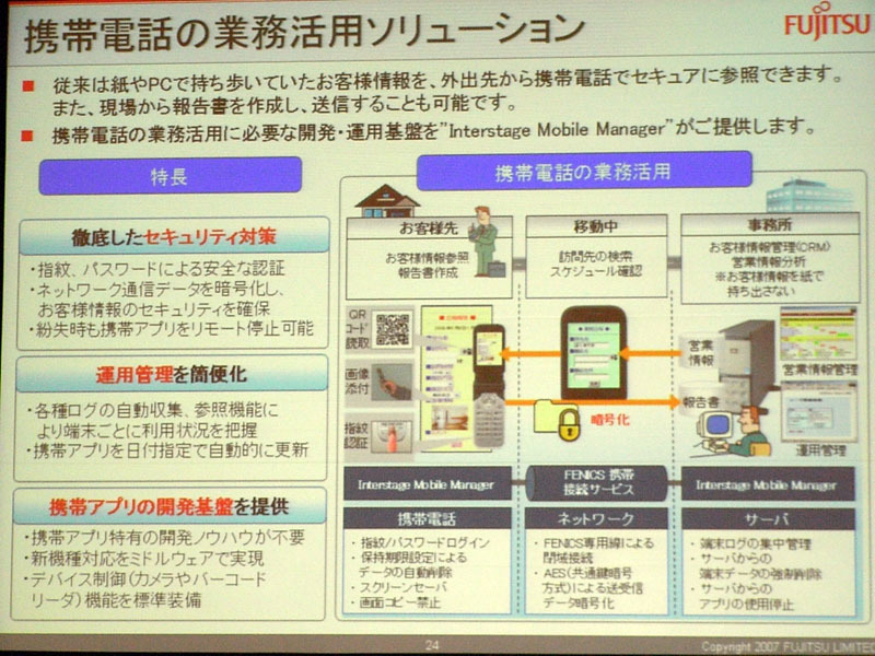 携帯電話の業務活用ソリューション