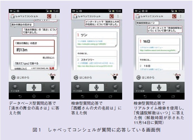図1：質問に応答している画面例