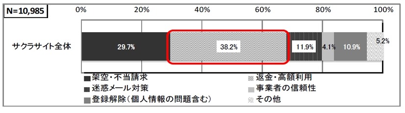 「サクラサイト」に関する相談内容