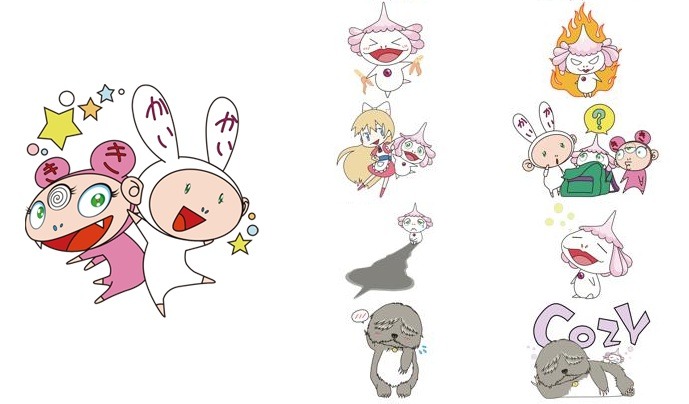 村上隆デザインLINEキャラ。　(C) Takashi Murakami/Kaikai Kiki Co., Ltd. All Rights Reserved.