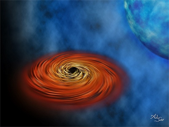 「はくちょう座X-1」 ブラックホール連星の想像図