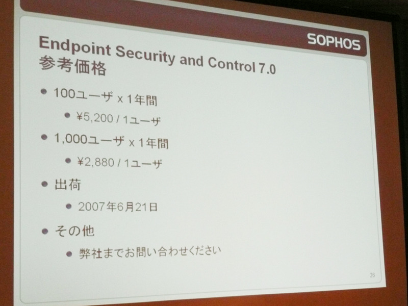 参考価格例。100ユーザーが1年間使用した場合1ユーザーあたりの金額は5,200円となる