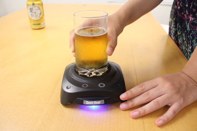 ビールを置いて…