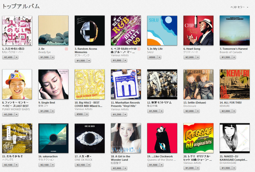 「入り口のない出口」がiTunesのアルバムランキングで1位を獲得