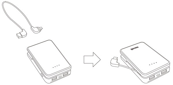 USBケーブルは本体に収納できる