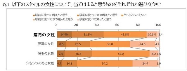 以下のスタイルの女性について、当てはまると思うものをそれぞれお選びください