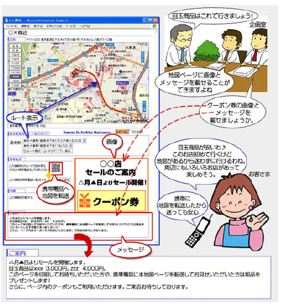 エントリーコース 地図ページの利用例