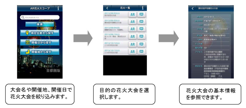 「AR花火スコープ」の利用方法