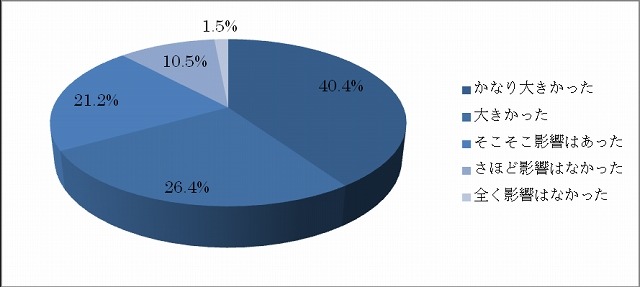 長子のお子様が大学へ進学したときの家計負担はいかがでしたか。（n=401）