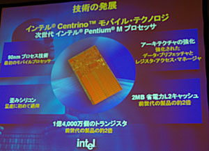 インテル、90nmプロセスのPentium M 755/745/735を発表