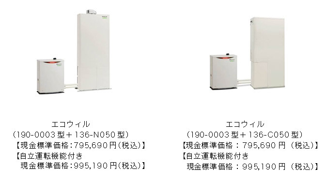 「エコウィル」ラインナップ