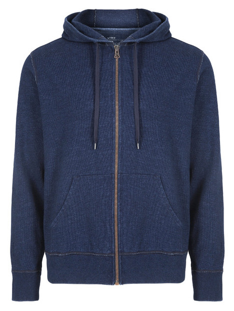 Indigo Zip Hoodie