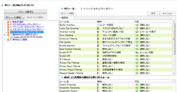 5種類の基本ポリシーから選択が可能