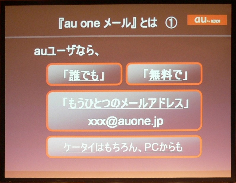 au one メールの特徴