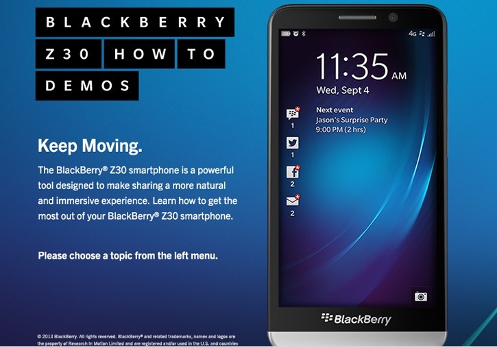最新OS搭載の「BlackBerry Z30」