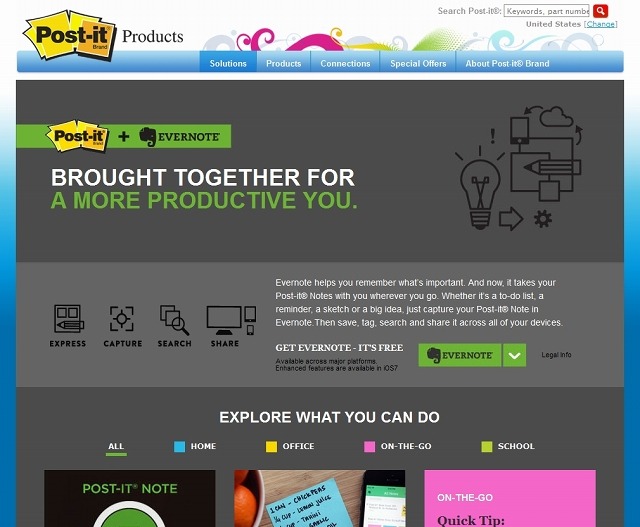 「Evernote＆Post-it」サイト