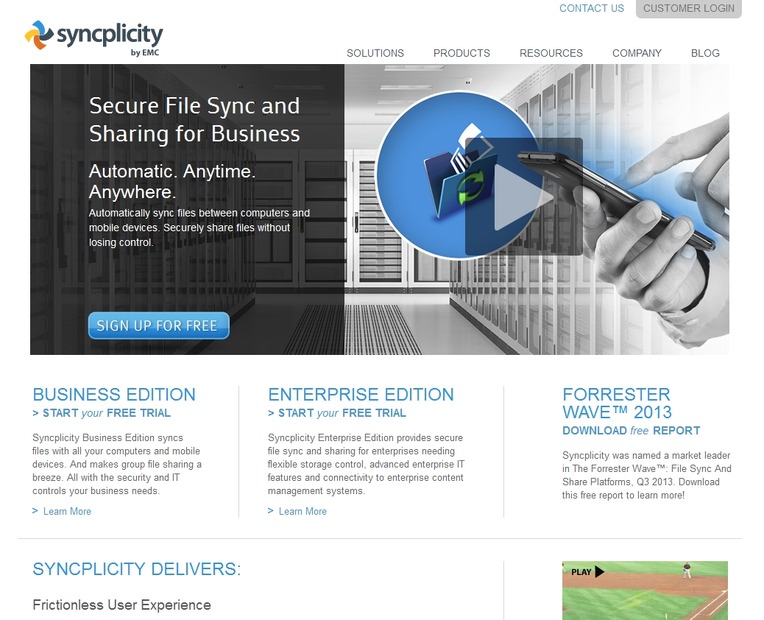 「Syncplicity」サイト