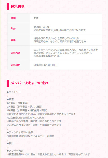 「みんなでつくる！ガールズユニットプロジェクト」募集要項