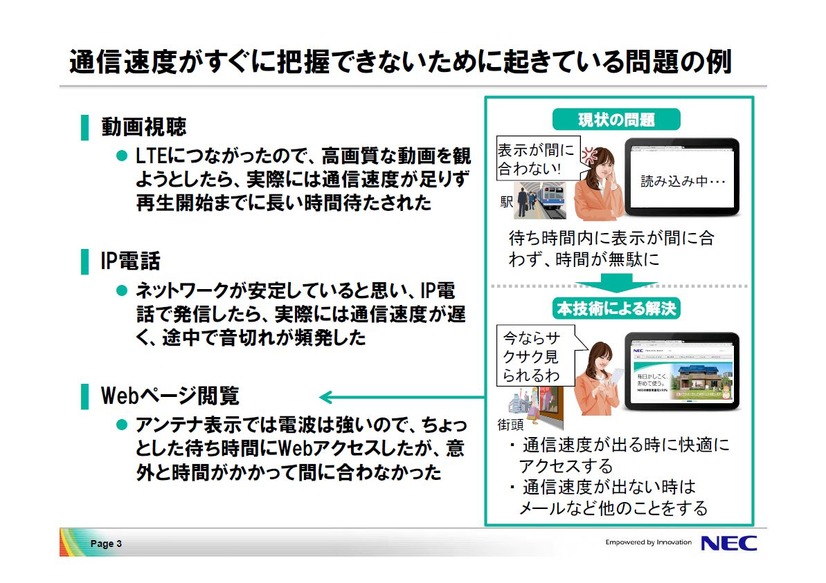通信速度の問題に対して実測方式では対応しにくいことがある