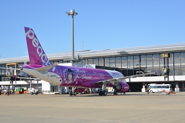 MARIKO JET初フライト到着（成田空港、10月27日）