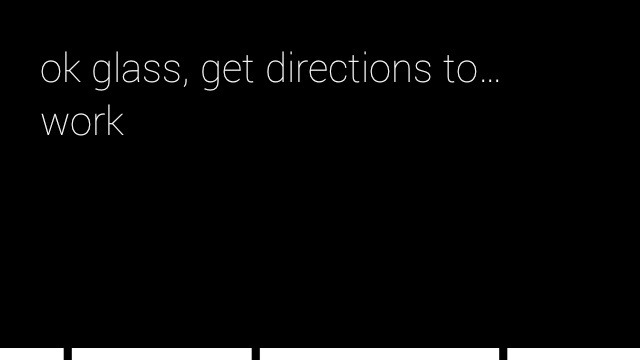 「ok glass, get directions to work」と指示すると……