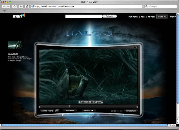 HALO3のハイビジョンプロモーション