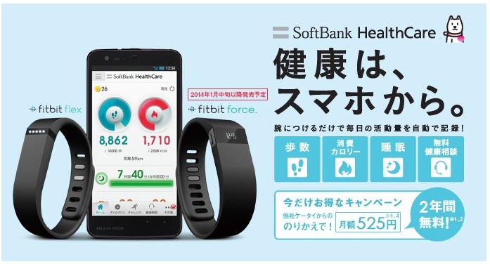 「Fitbit Force」（右）はディスプレイ付きなのが「Fitbit Flex」との大きな違い