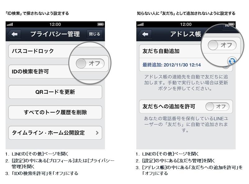 IDに関する設定画面