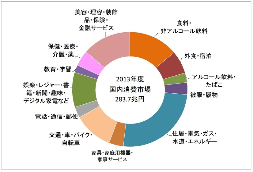 2013年度 国内消費市場の市場規模